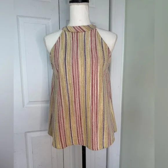 Stripped Earthy Bohemian Casual Top by the Brand W5 Sz Medium - Picture 1 of 6